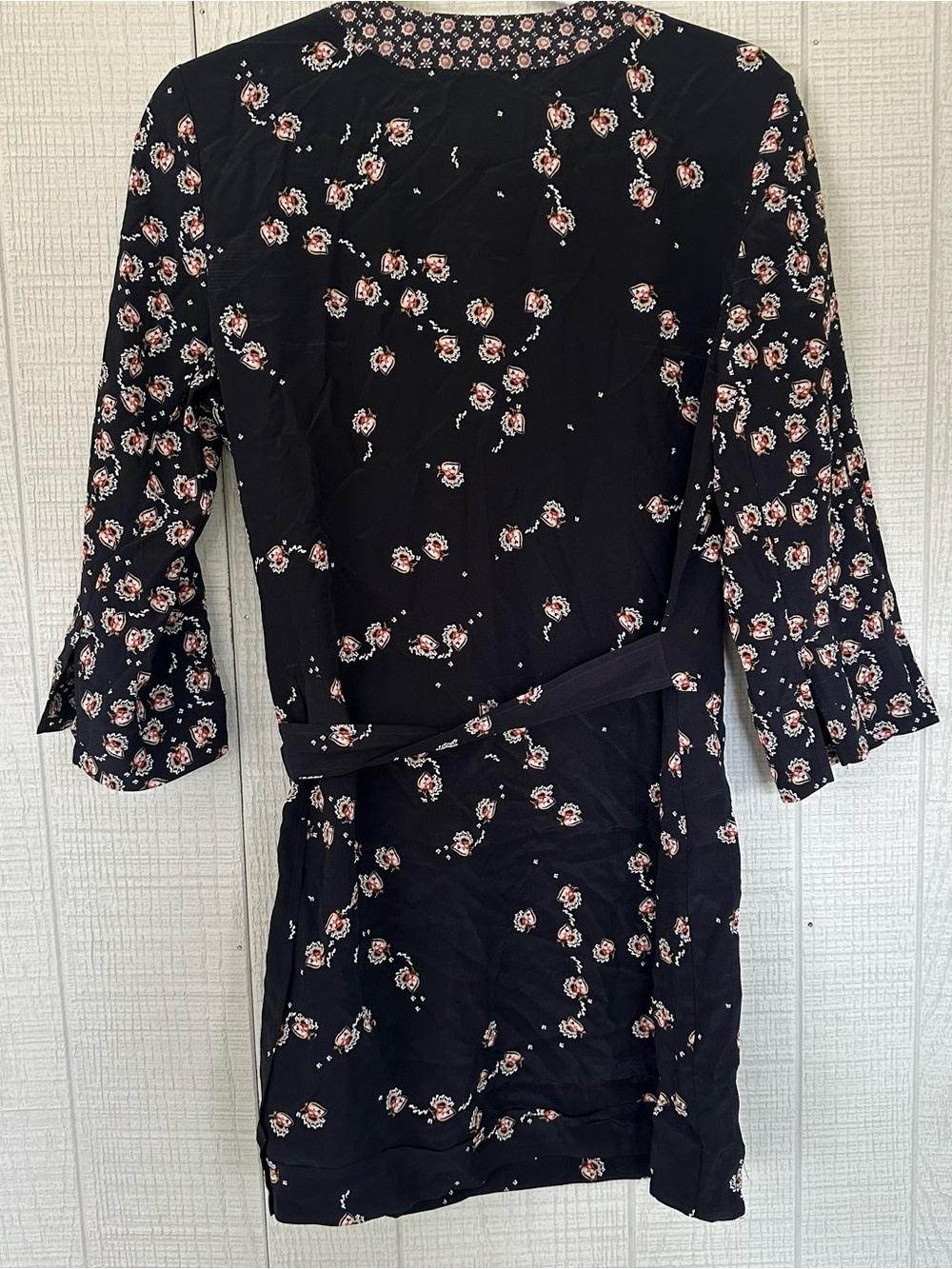AllSaints Alva Fraise 100% Silk Wrap Kimono Dress Italy US 2 - Picture 3 of 5